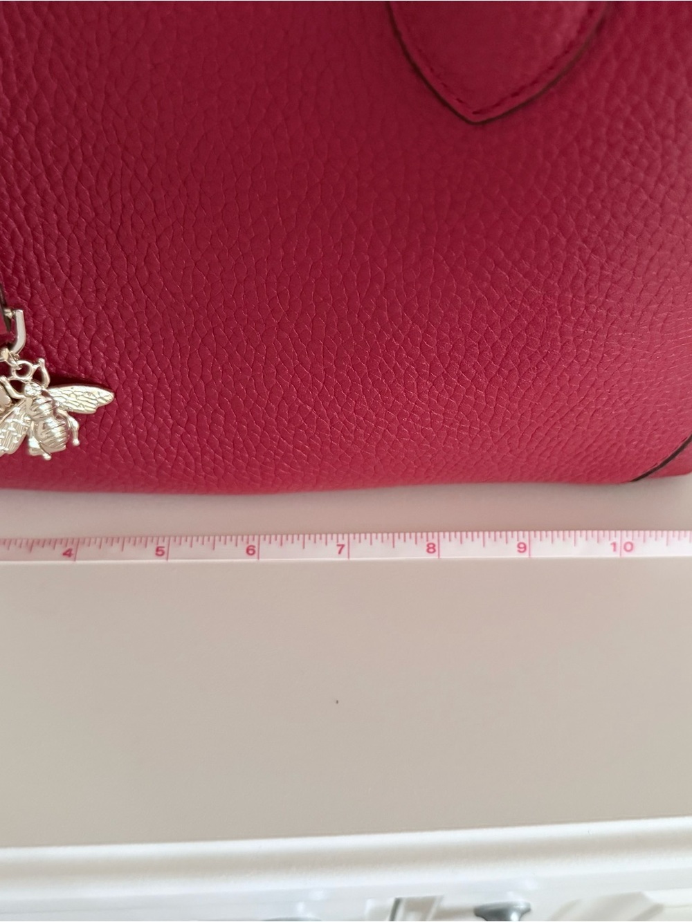 Aspinal of London Red Pebble Leather Midi Tote - Picture 10 of 13